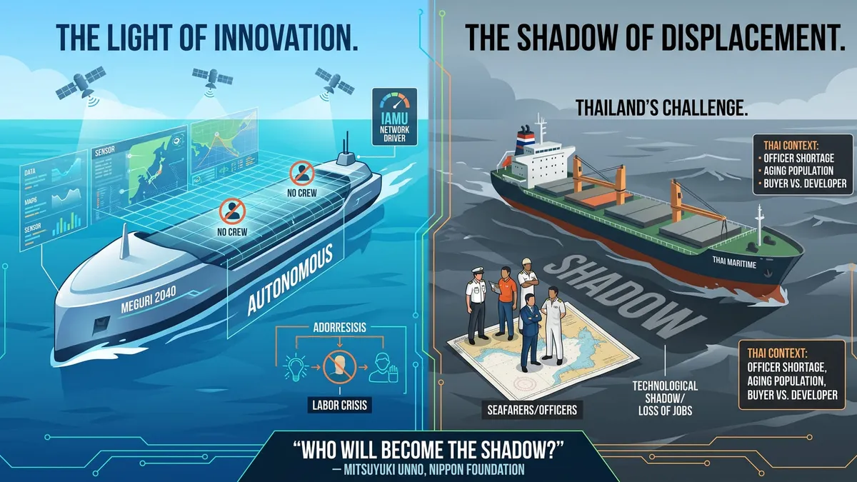 [Tech Update] ปฏิวัติพาณิชยนาวีด้วย 'เรือไร้คนขับ': แสงสว่างแห่งนวัตกรรม หรือเงามืดที่ทอดทับคนเดินเรือไทย?